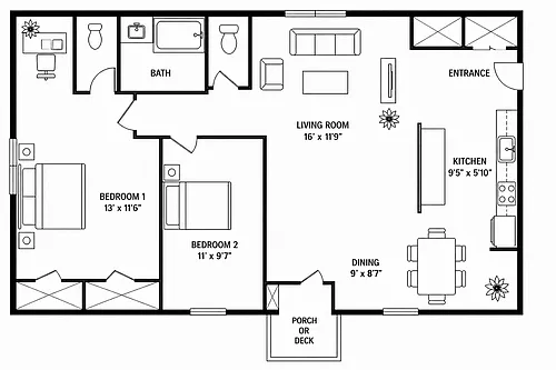 Floor plan 2 Bed