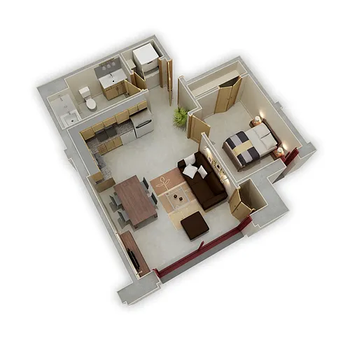 Floor plan One Bedroom Z