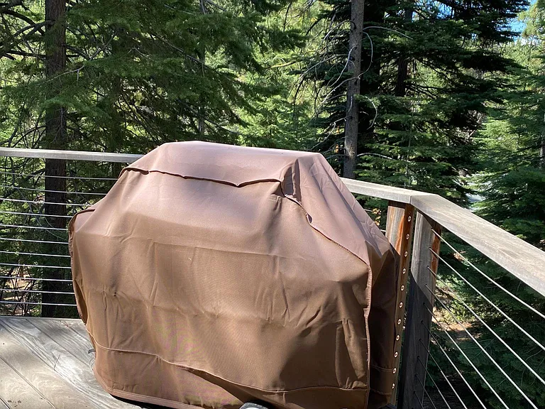 In-line gas barbecue on deck