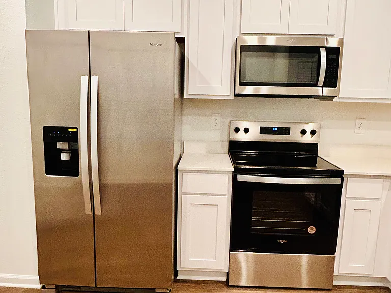 Kitchen view with new appliances