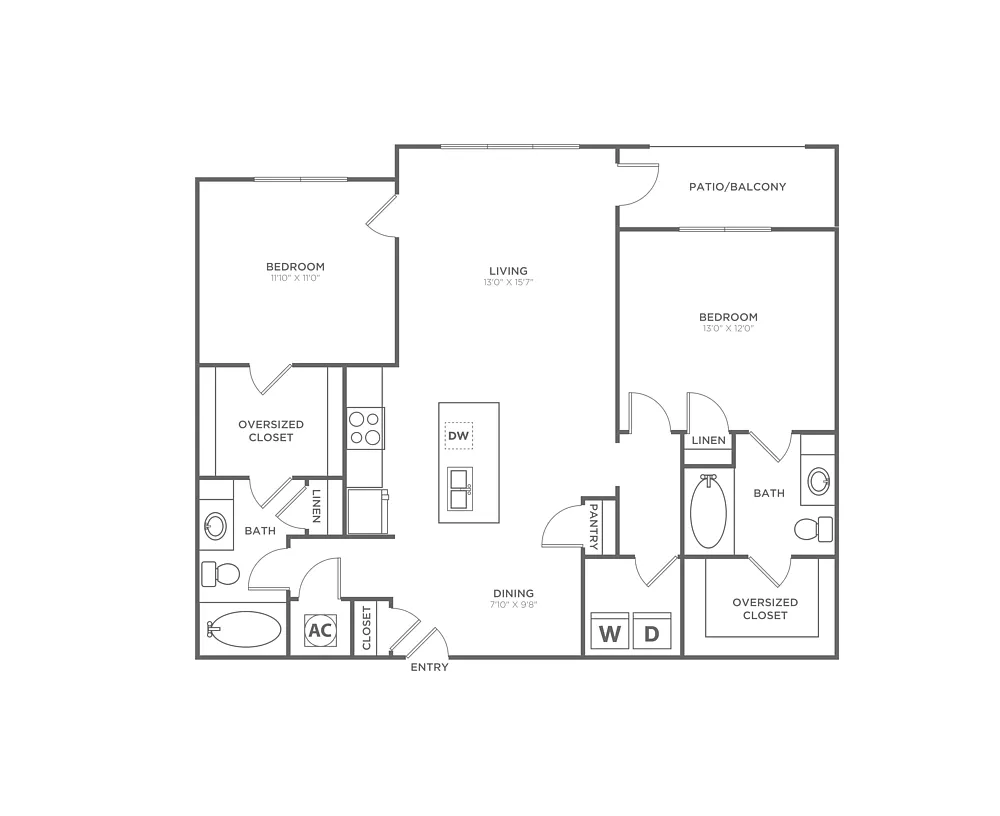 Floor plan B4 (1133 SF)