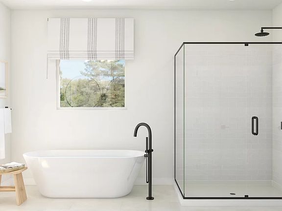 Primary bath with freestanding tub