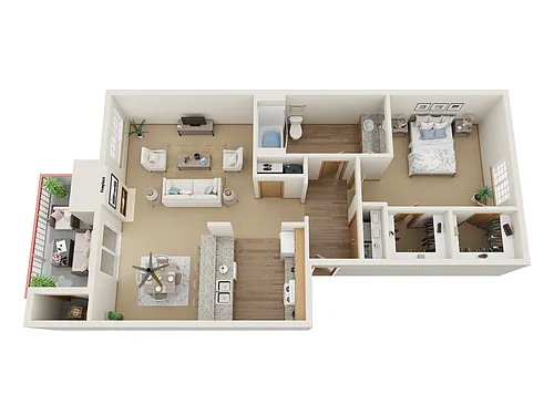 Floor plan 1x1 Renovated