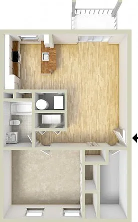 One bedroom floor plan One bedroom floor plan