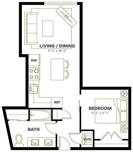Floor plan Open 1x1 B10