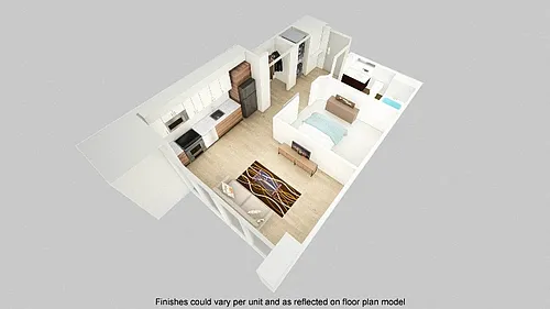 Floor plan Short Term Corporate Lease - Studio Furnished