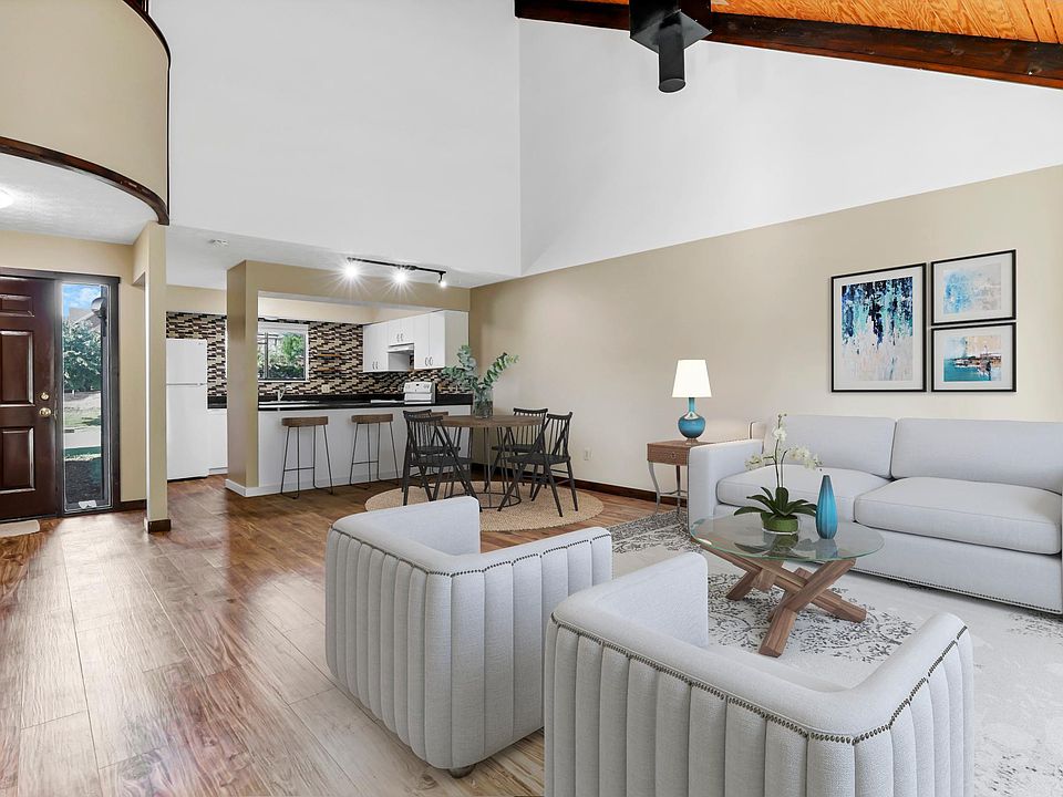 Great room with cathedral ceiling