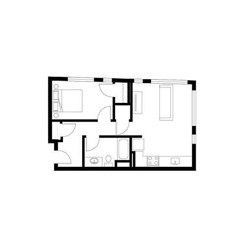 Floor plan 1 Bedroom - C5