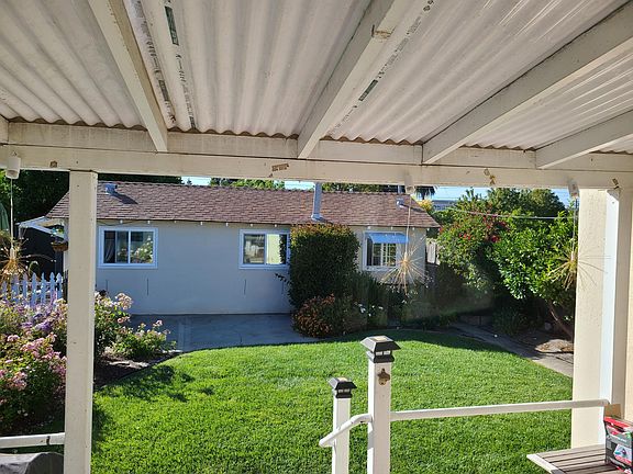 View of cottage from patio
