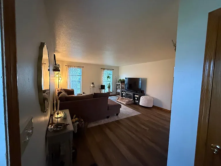 living room area with front closet