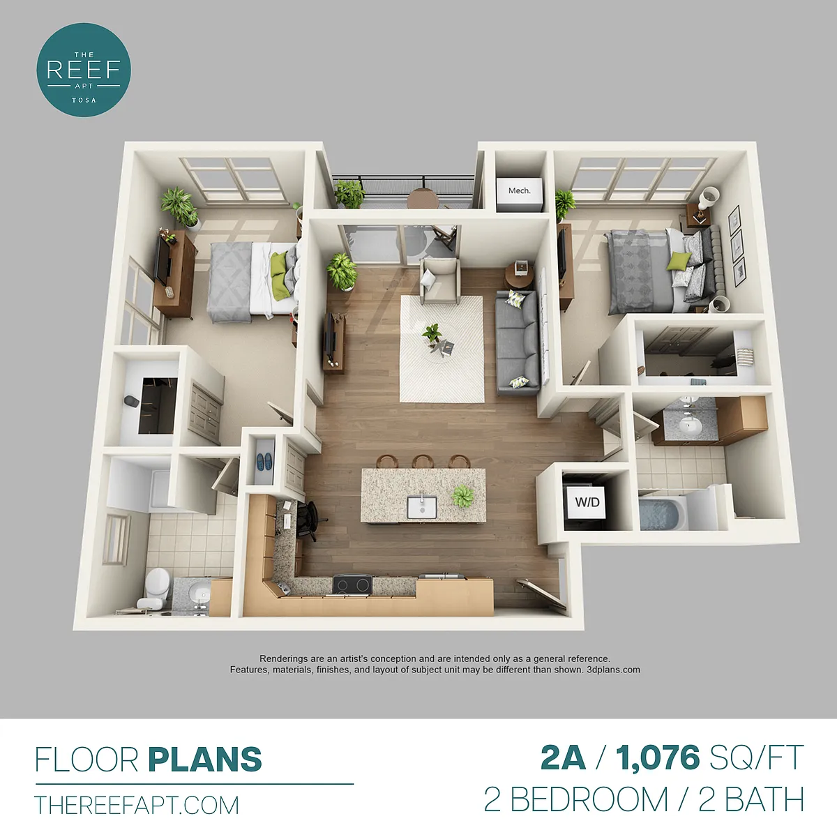Floor plan 4-Story Building 2 Bedrooms