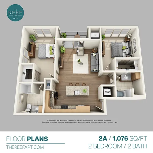 Floor plan 4-Story Building 2 Bedrooms