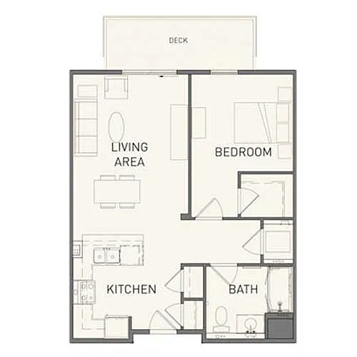Floor plan 1 bed 1 bath