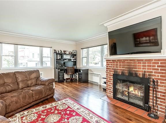 View of Living room with fireplace