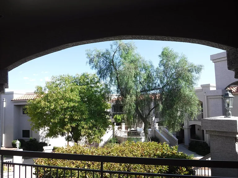 Looking out toward other building