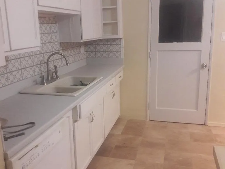 View of back door from hallway.