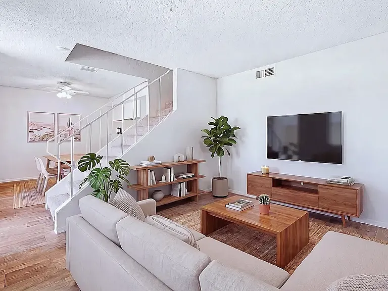 Renovated Living Room at Camelot Apartments
