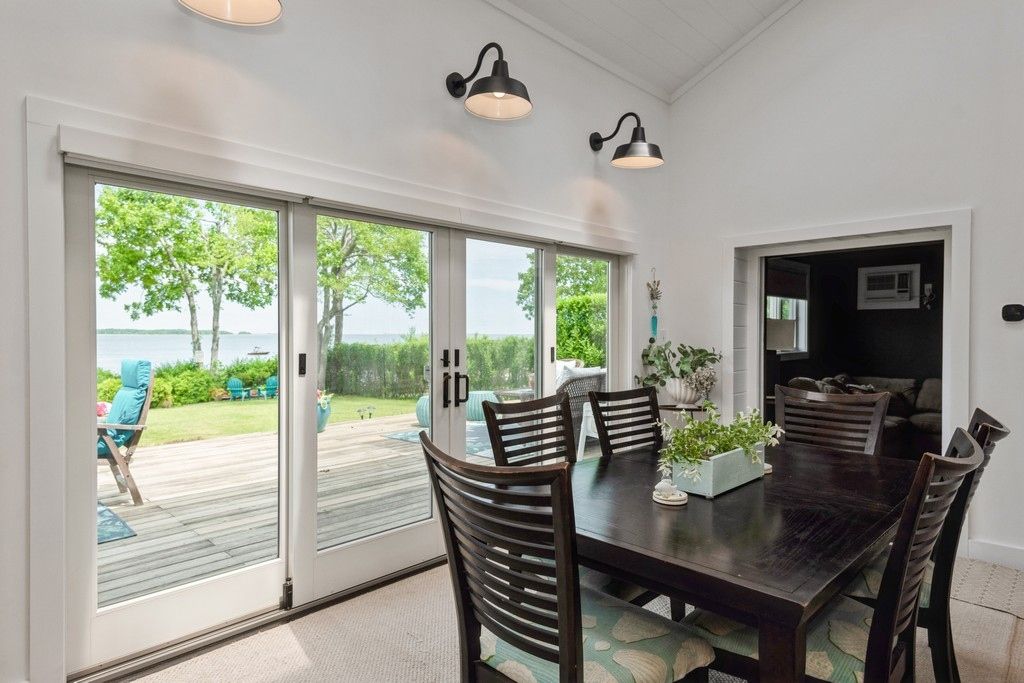 Dining Room with Sliders to Deck; View of Bay