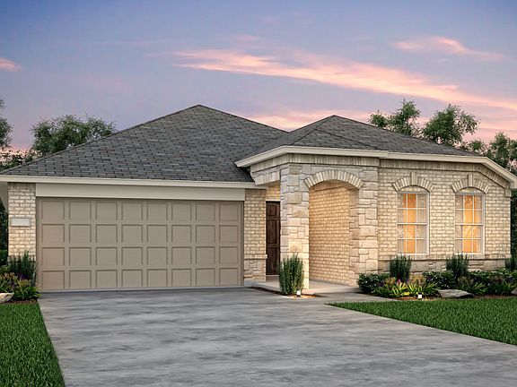 The Killeen, a one-story home with 2-car garage, shown with Home Exterior F