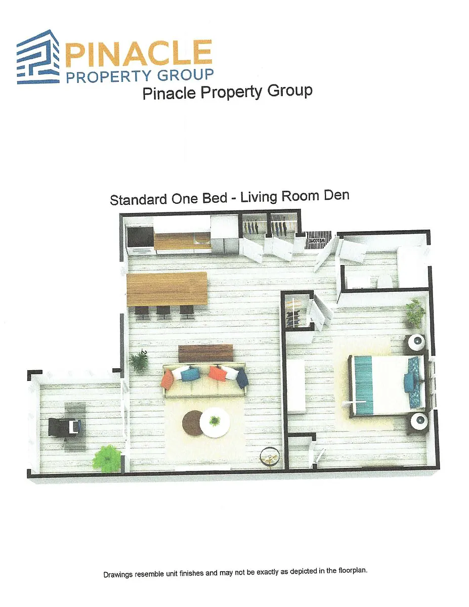 Floor plan Basic 1 Bedroom w/Den
