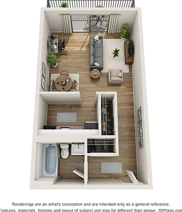Studio (364 SF) Studio (364 SF)