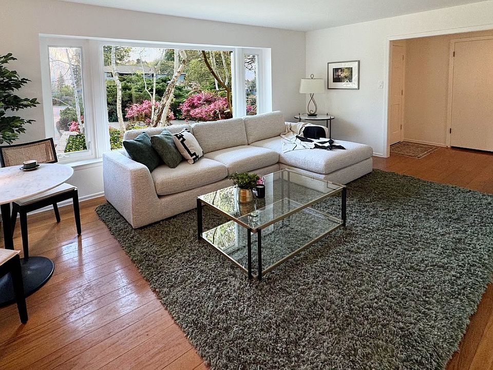 Living room with big picture windows