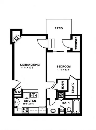Floor plan 1x1G
