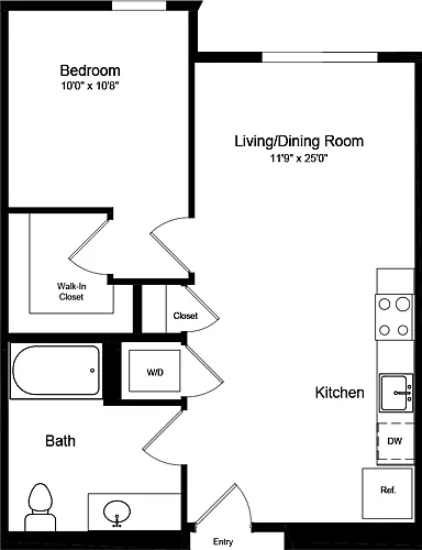 Floor plan 1 Bedroom A4