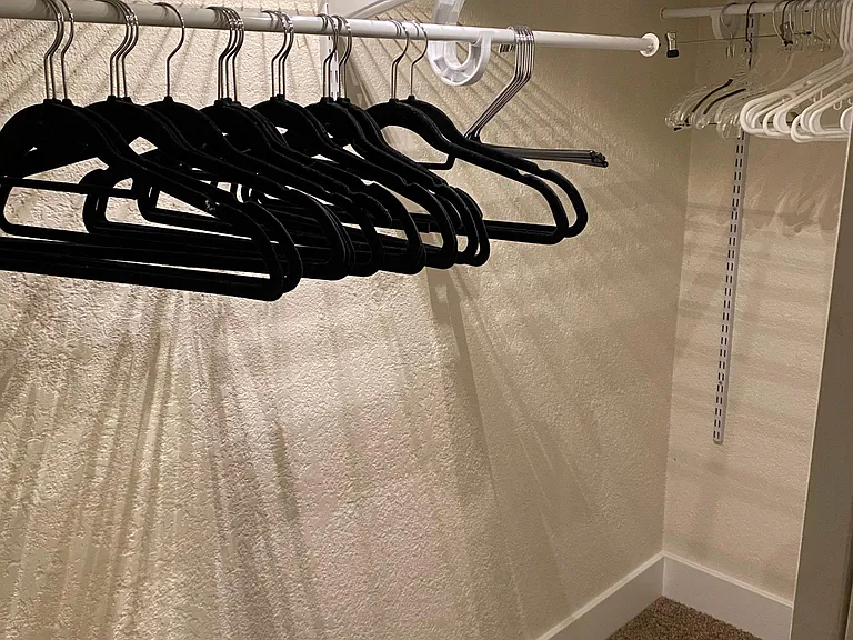 Good sized closet with shelves