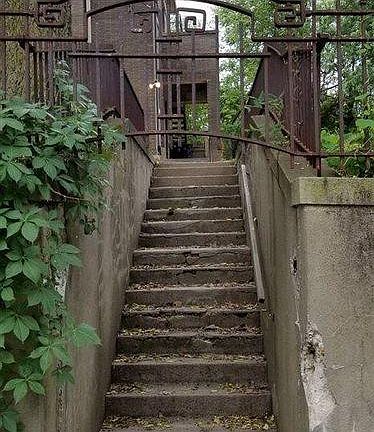 Side steps to back door of your unit.