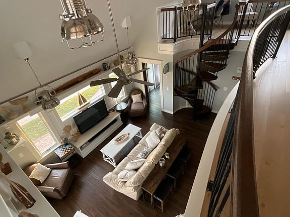 From the Loft with a spiral staircase.
