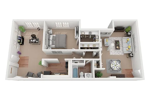 Floor plan Arlington 1 Bedroom 1 Bath