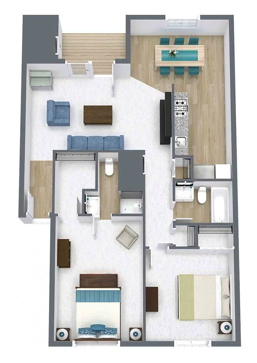 Floor plan 2 Bedroom 2 Bathroom