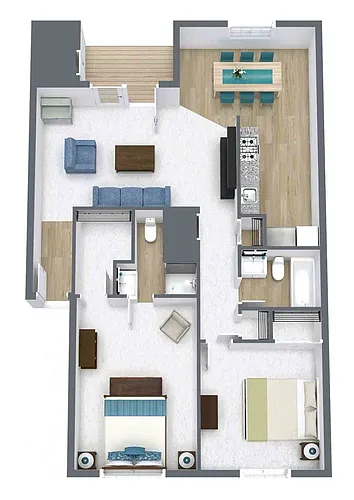 Floor plan 2 Bedroom 2 Bathroom