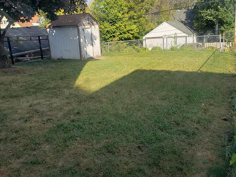 Fenced-in backyard
