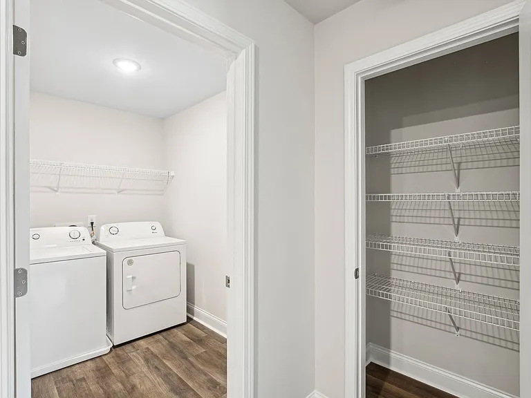 Full size washer and dryer in every home.