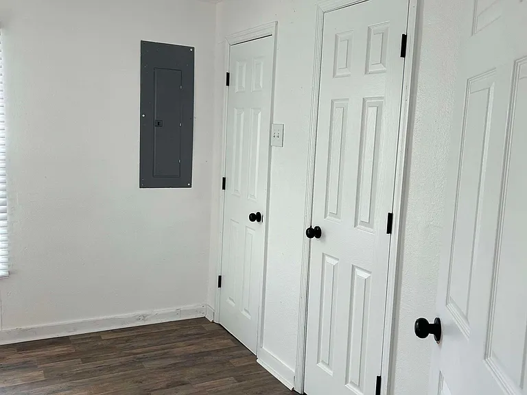 1st bedroom with two efficiency sized closets.