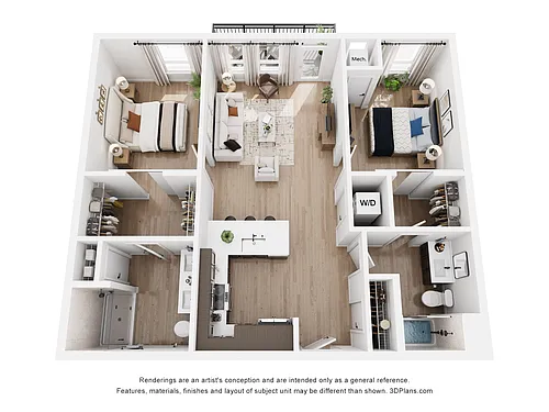 Floor plan 2 Bedroom D1
