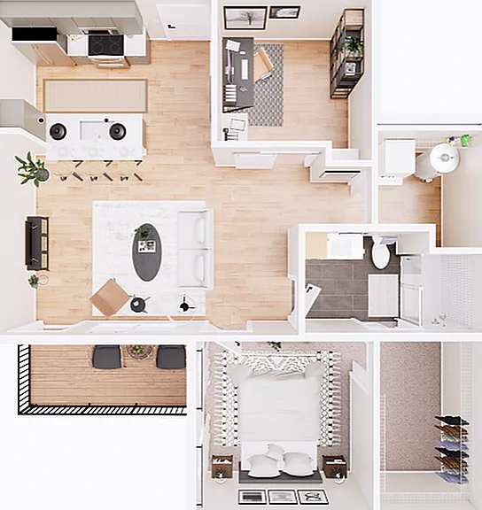 1G Overhead Floorplan - 828 sqft 1G Overhead Floorplan - 828 sqft