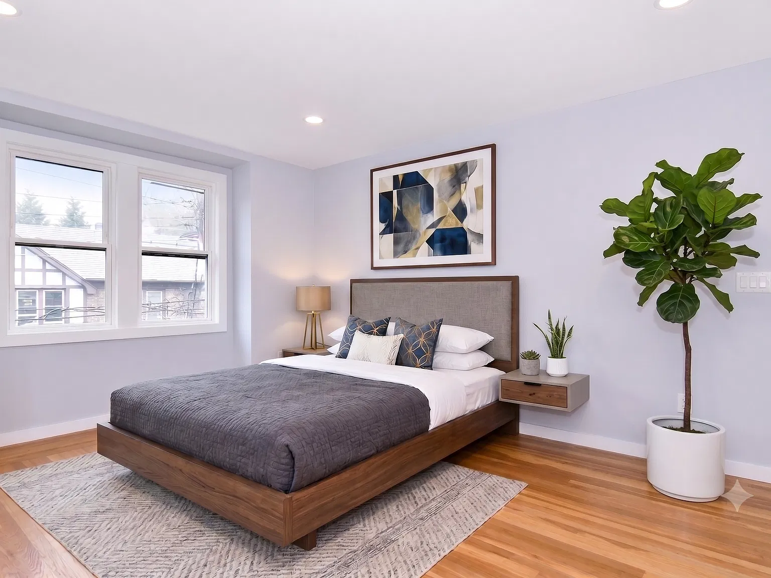 Virtually staged bedroom