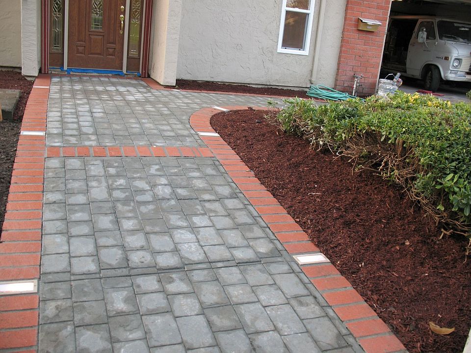 Paved Entrance With Lights