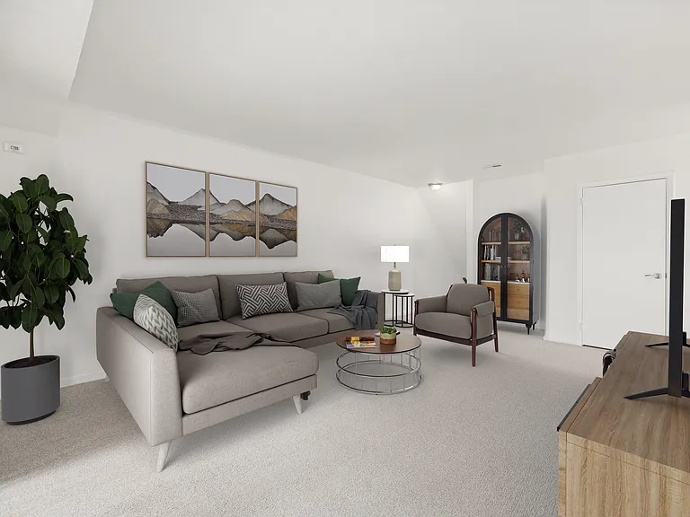 Spacious Living Room with Model Furniture