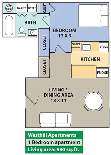 Floor plan 1-Bedroom