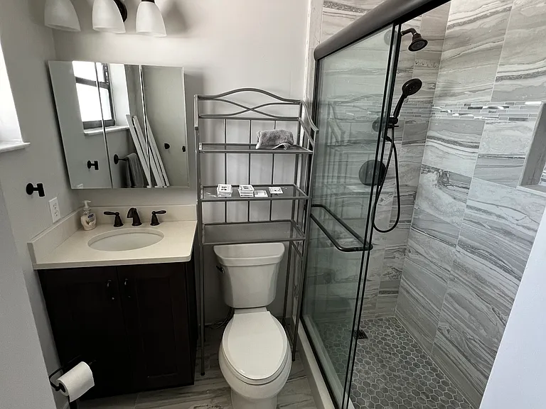 Primary bathroom with walk in shower