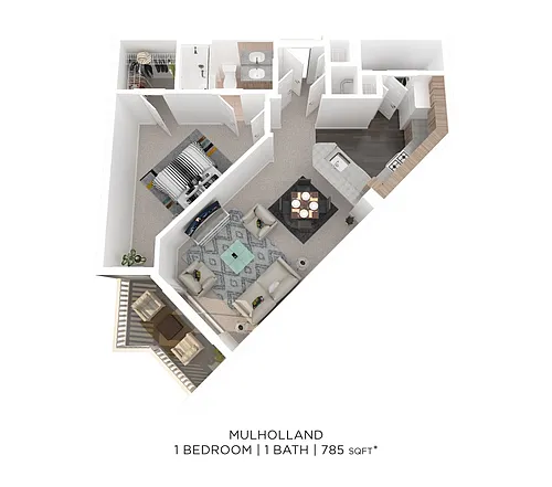 Floor plan One Bedroom - 785 sqft