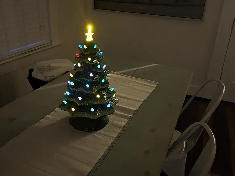 Lighted Christmas Tree is a throw-back!