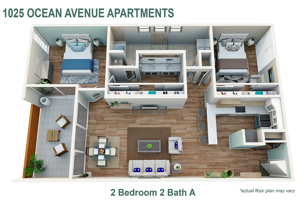 Floor plan 2 Bedroom, 2 Bath