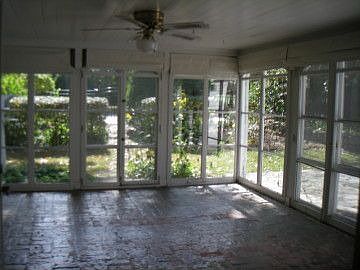 Inside year round glass porch