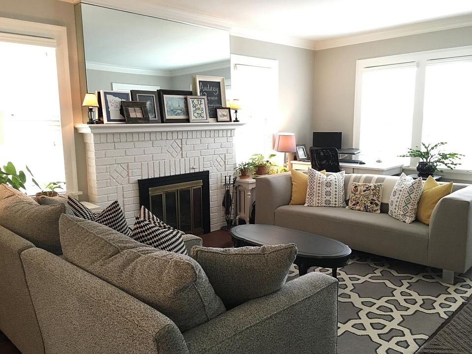 Living room with fireplace