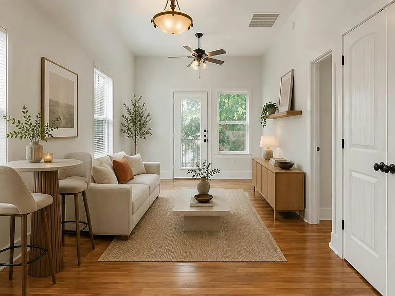 Digital staging of living room